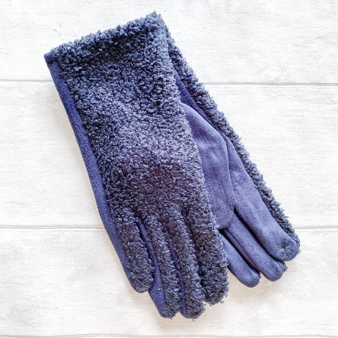 Curly Faux Fur Gloves - Various Colours