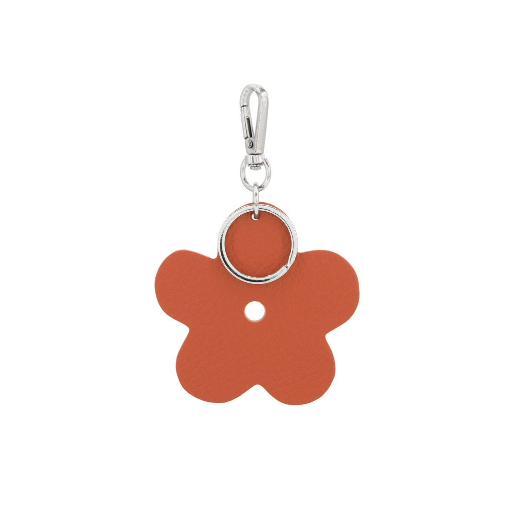 Leather Flower Keyring - Various Colours