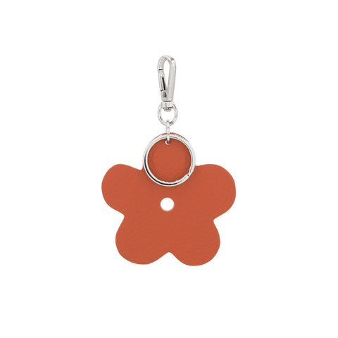 Leather Flower Keyring - Various Colours