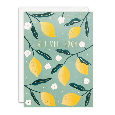 Lemons And Leaves Get Well Soon Card