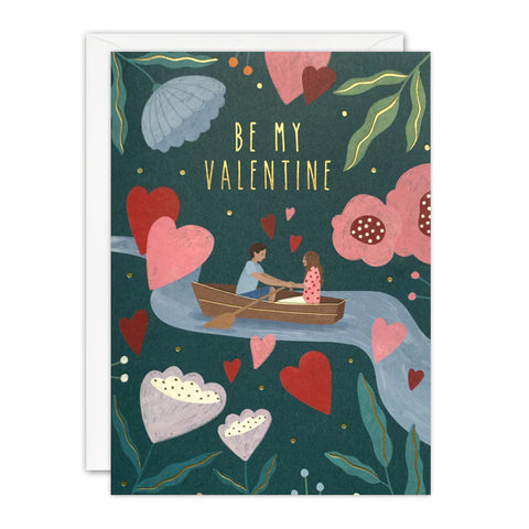 A Couple In A Row Boat Valentine's Day Card