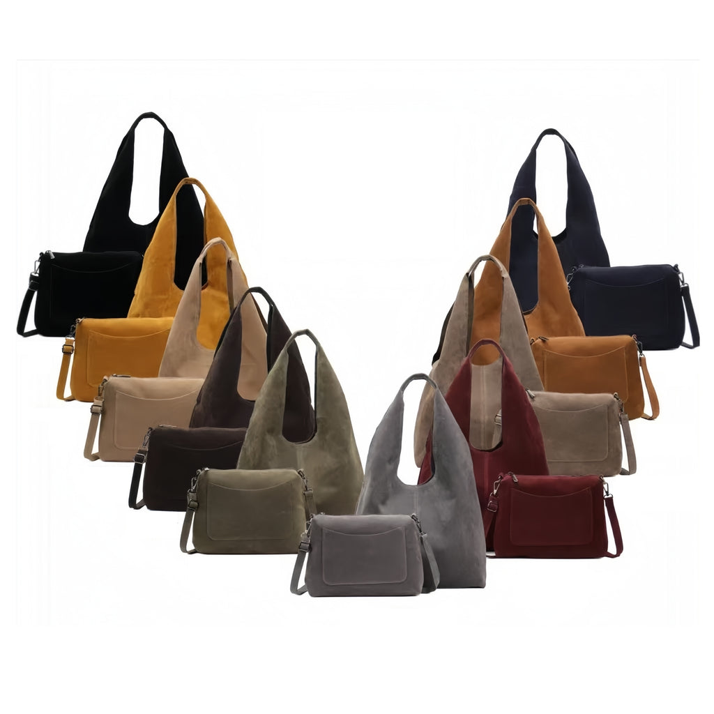 Vegan Suede Slouchy Tote Bag - Various Colours