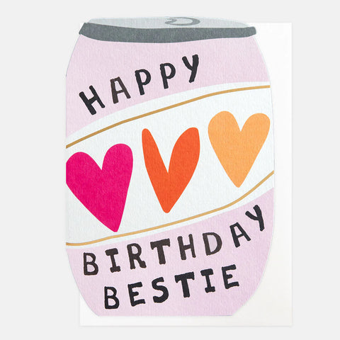 Birthday Bestie Can With Hearts Card