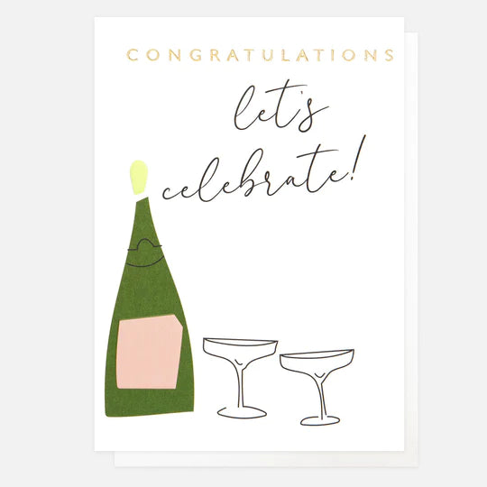 Congratulations Let's Celebrate Bottle & Glasses