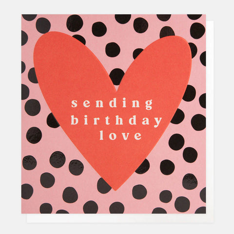 Sending Birthday Love Heart Card