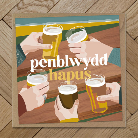 Penblwydd Hapus - Beers In The Beer Garden Birthday Card
