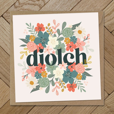 Diolch - Bright And Cheery Flowers Cards