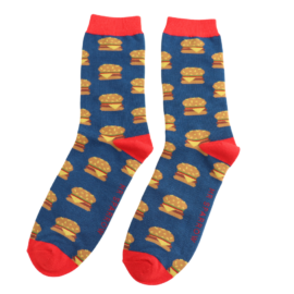 Navy Burger Men's Socks