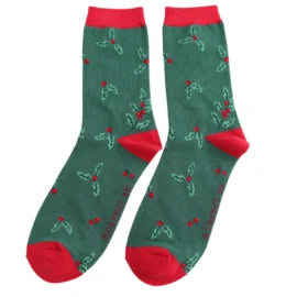 Holly Sprigs Socks - Various Colours