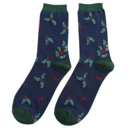 Holly Sprigs Socks - Various Colours