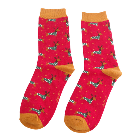 Xmas Sausage Dogs Socks - Various Colours