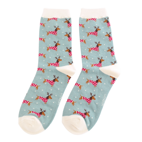 Xmas Sausage Dogs Socks - Various Colours