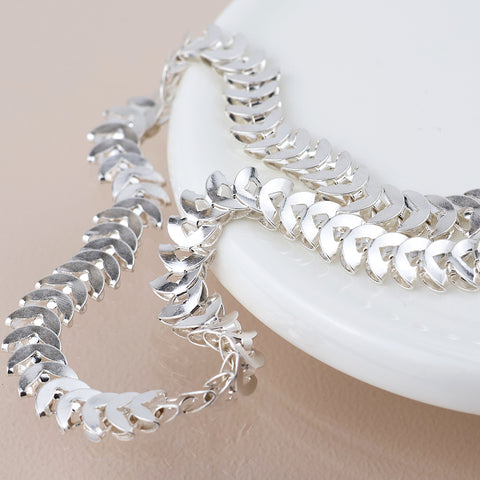 Silver Plated Chevron Link Necklace