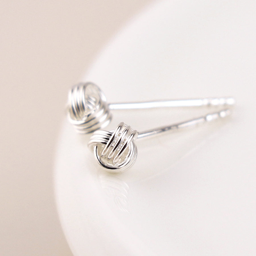 Sterling Silver Knotted Yarn Earrings