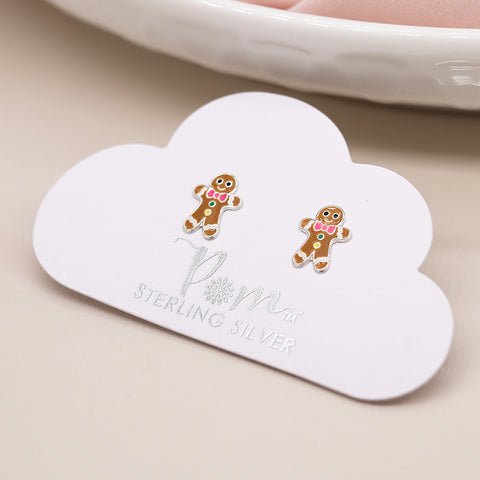 Sterling Silver Enamelled Christmas Themed Studs - Various