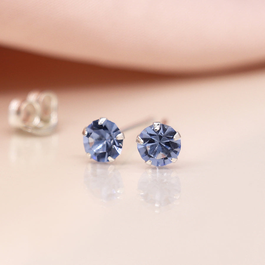 Tiny Crystal Round Stud Earrings