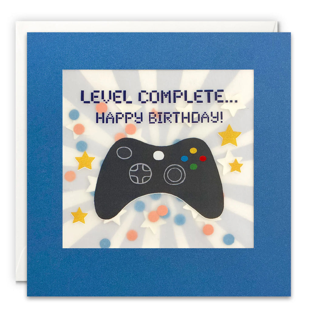 Level Complete Birthday Paper Shakies Card