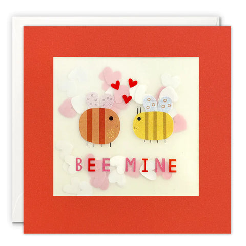 Valentine's Day Bees Card With Paper Confetti