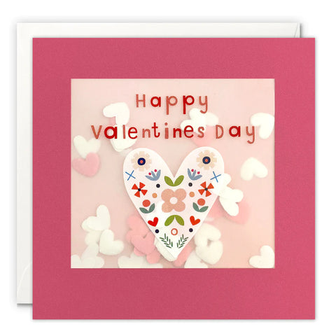 Patterned Heart Valentine's Card With Paper Confetti