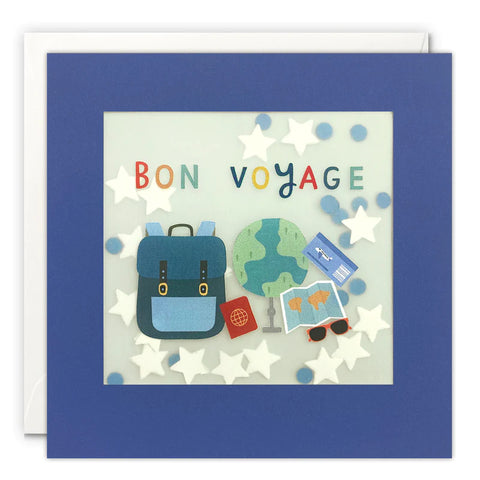 Backpack Bon Voyage Card With Paper Confetti