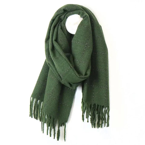 Running Stitch Check Scarf - Various Colours