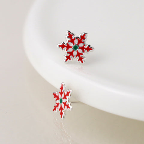 Sterling Silver Enamelled Christmas Themed Studs - Various