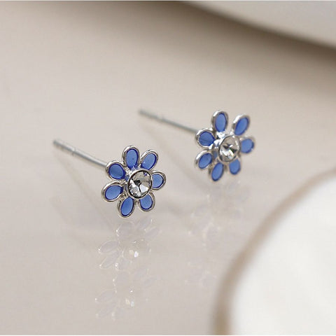 Sterling Silver Tiny Flower Stud - Various Colours
