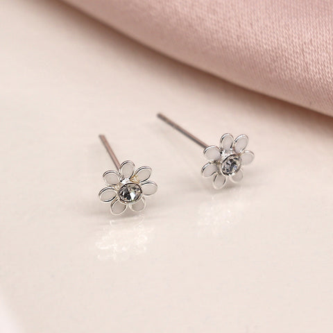 Sterling Silver Tiny Flower Stud - Various Colours