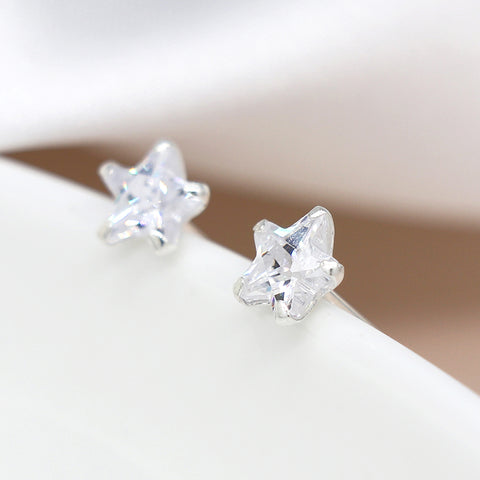 Sterling Silver Crystal Stud - Various Shapes