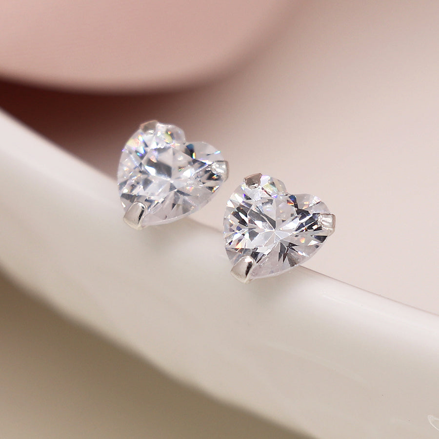 Sterling Silver Crystal Stud - Various Shapes