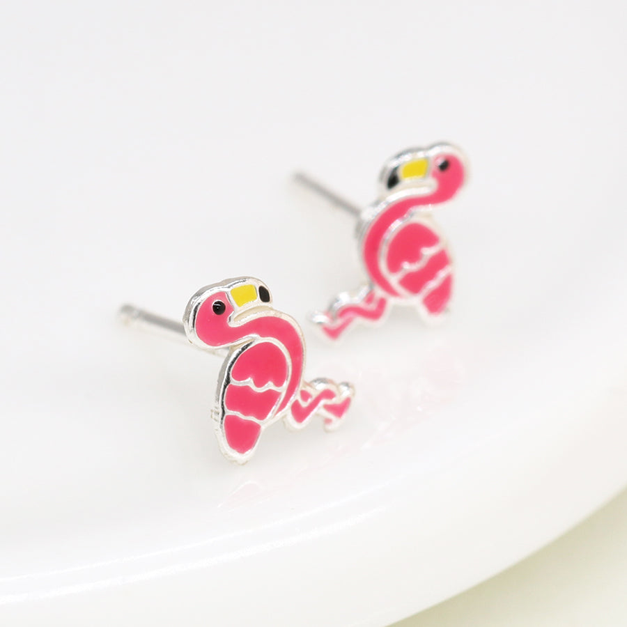 Sterling Silver Flamingo Earrings