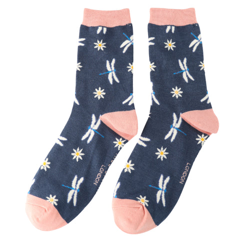 Miss Sparrow Dragonflies & Daisies Socks - Various