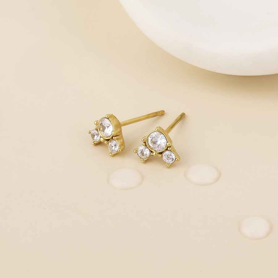 Triad Triple Crystal Stud Earring