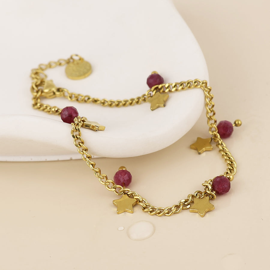 Pixi Star Charms and Pink Beads bracelet