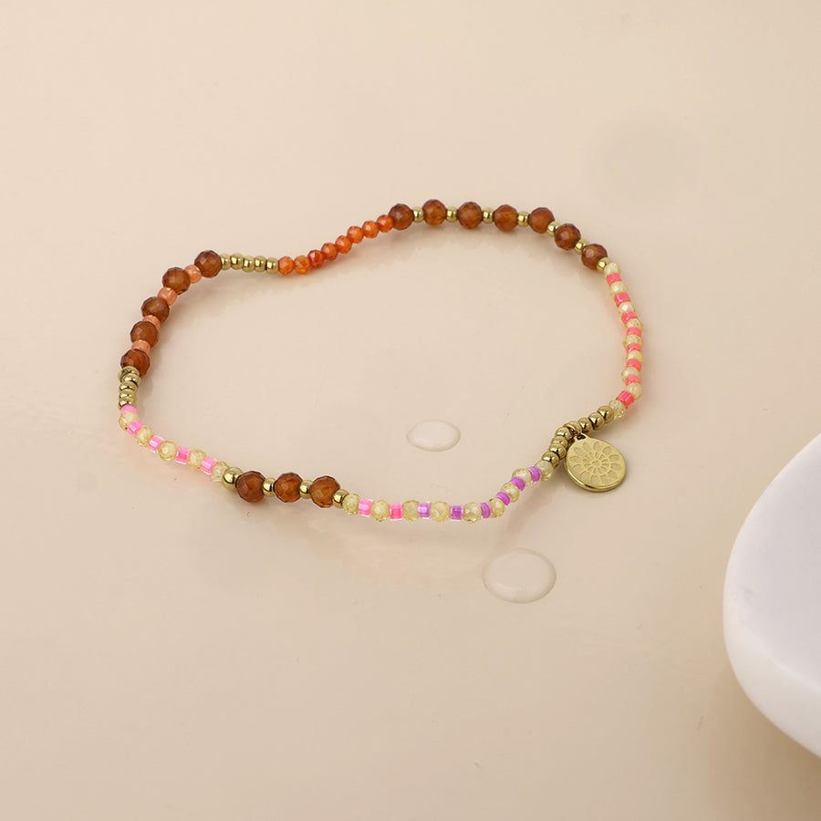 Electra Coral and Terracotta Mix Bead Bracelet
