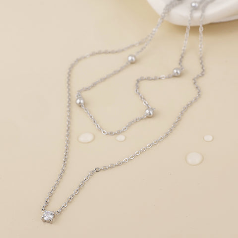 Zenith Layered Station and Crystal Necklace