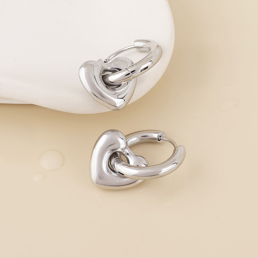 Romeo Chunky Heart Hoop Earrings