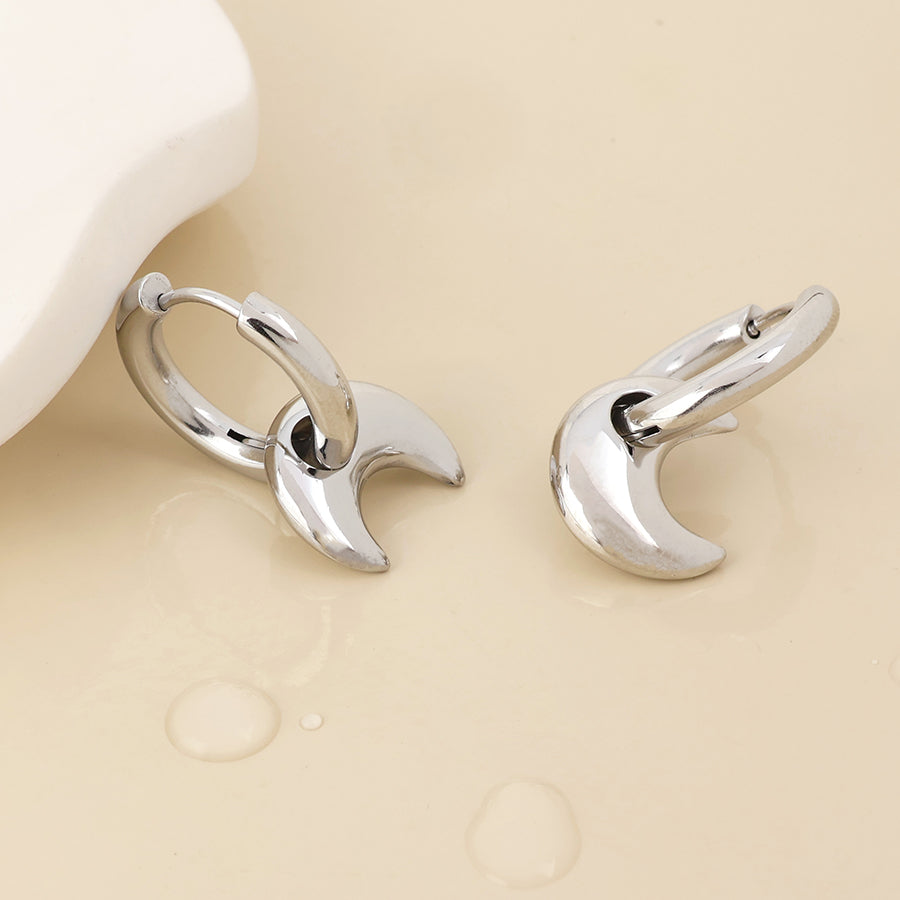 Dream Chunky Moon Hoop Earrings - Various Colours