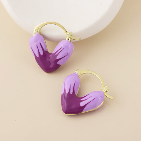 Muse Heart Drop Coloured Earrings - Various Colours