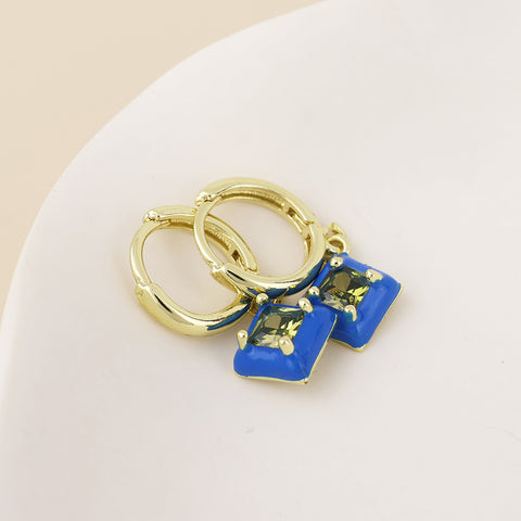 Candy Crystal Charm Earrings - Various Colours