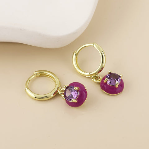 Candy Crystal Charm Earrings - Various Colours