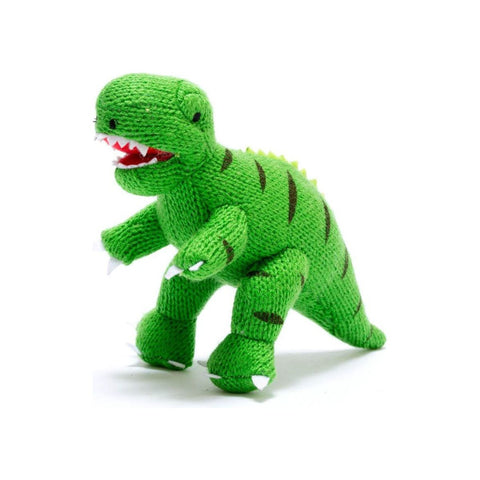 Knitted Dinosaur Baby Rattle - Various