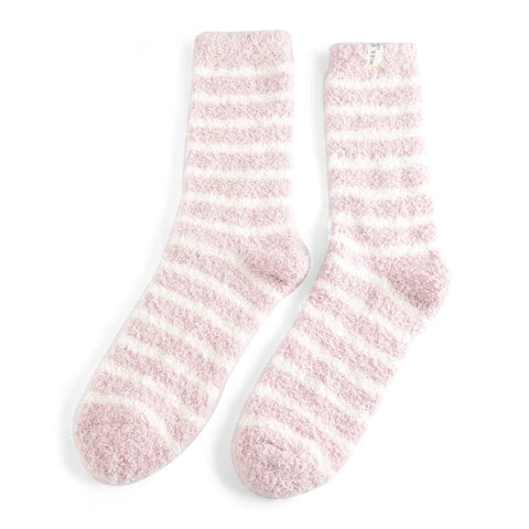 Fluffy Stipe Socks - Various Colours