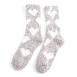 Fluffy Heart Socks - Various Colours