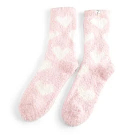 Fluffy Hearts Socks - Various Colours
