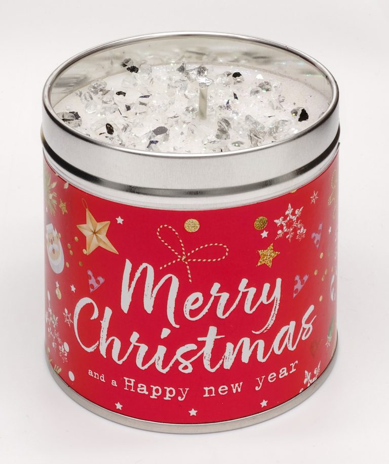 Merry Christmas Tin Candle