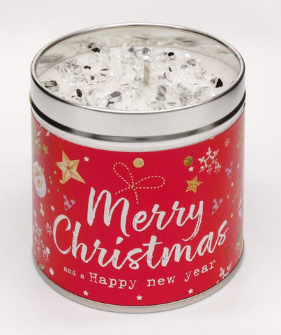 Merry Christmas Tin Candle