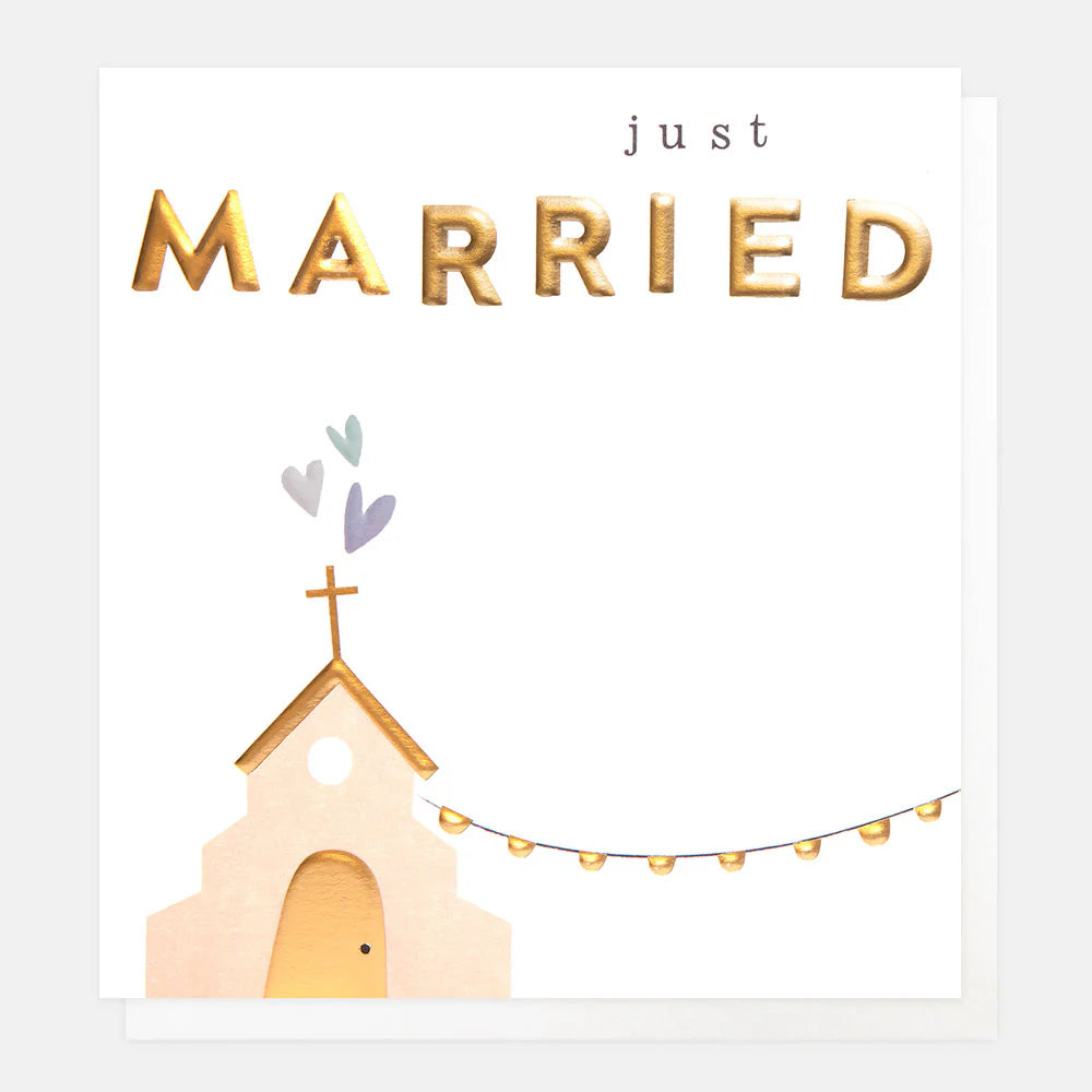 Just Married Church With Bunting