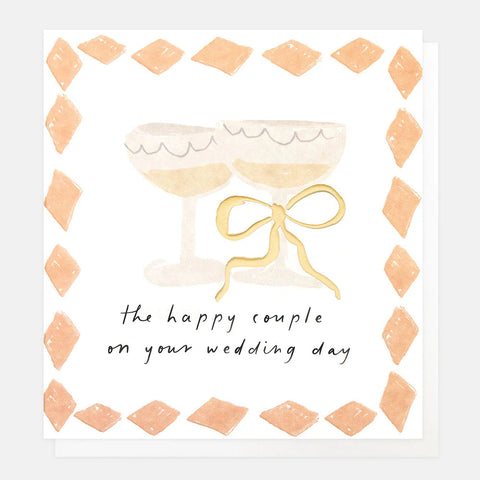 Champagne Saucers Wedding Day Card