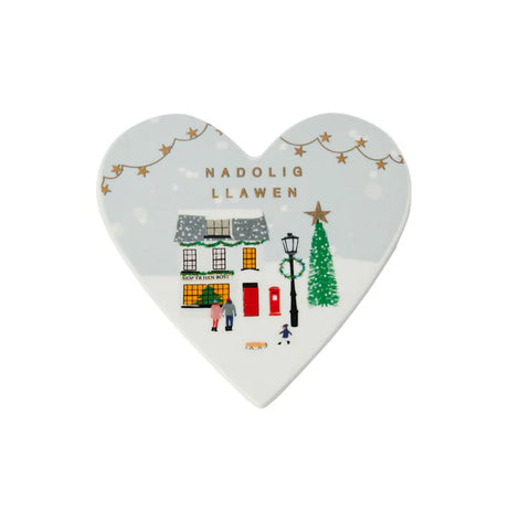 Heart Shaped Nadolig Llawen Coaster - Various Designs